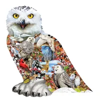 Unique Shape Animal Wooden Puzzle White-headed Owl Puzzle 3D Wood DIY Crafts Shaped Christmas Gift Wooden Jigsaw Puzzle Gifts 1
