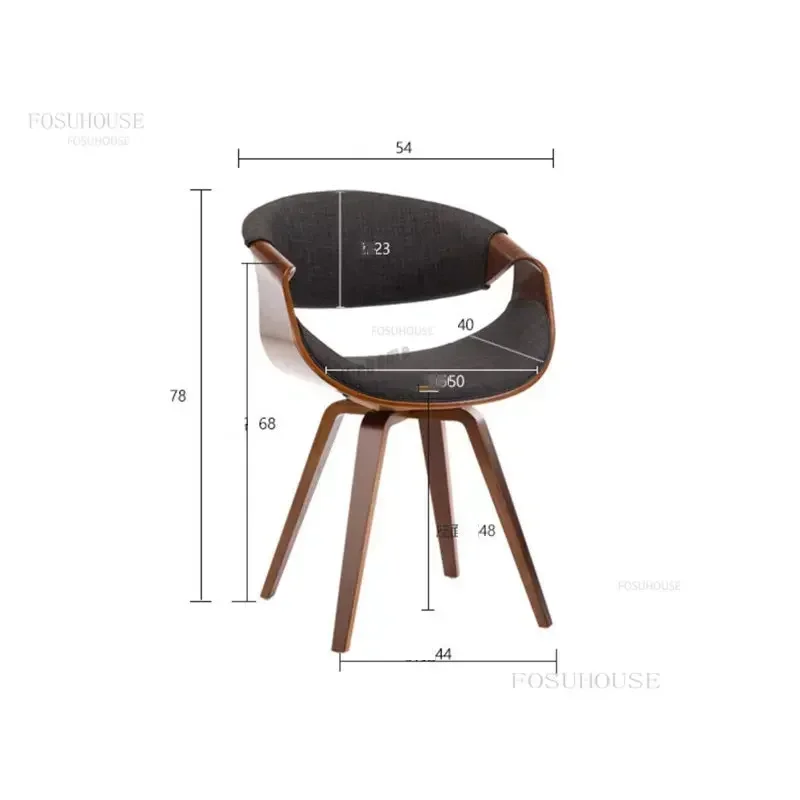 Nordic Dining Chair Kitchen Furniture Simple Dining Chairs Solid Wood Luxury Chair Leather Balcony Leisure Writing