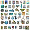 50pcs Outdoor Fishing Logo Stickers Decals Decoration Scrapbook Suitcase Luggage Motorcycles Bike Waterproof Graffiti Sticker 6