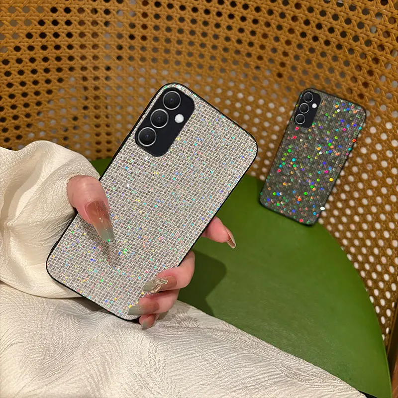Luxury Shiny Grid Pattern Fashion TPU Phone Case