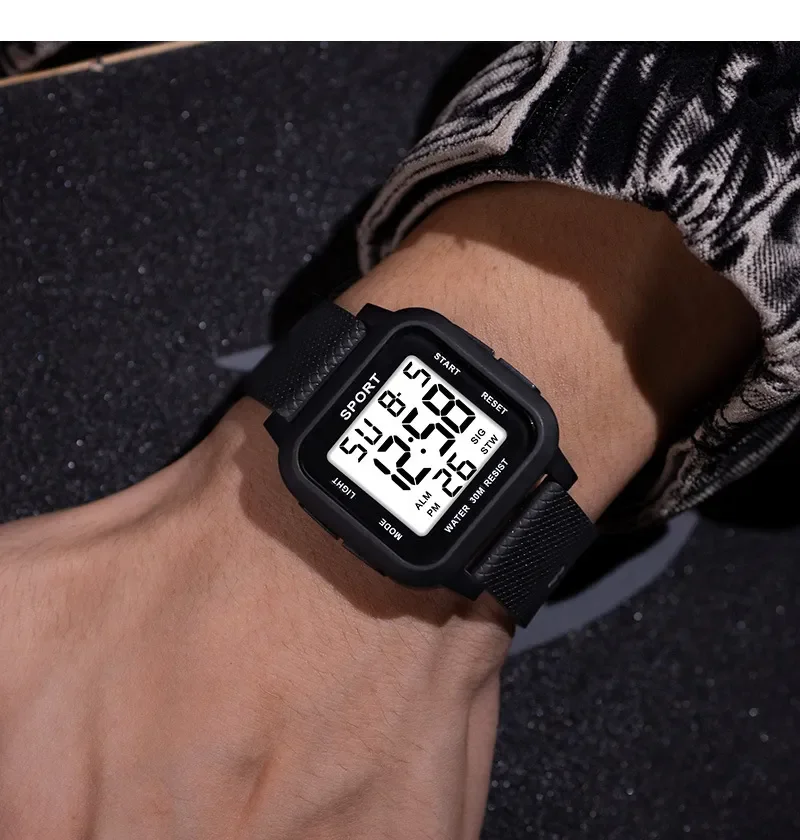 YIKAZE Sports Watch for Men Luminous Waterproof Men's Sport Watches Outdoor Military Clock Student LED Electronic Wristwatch 3