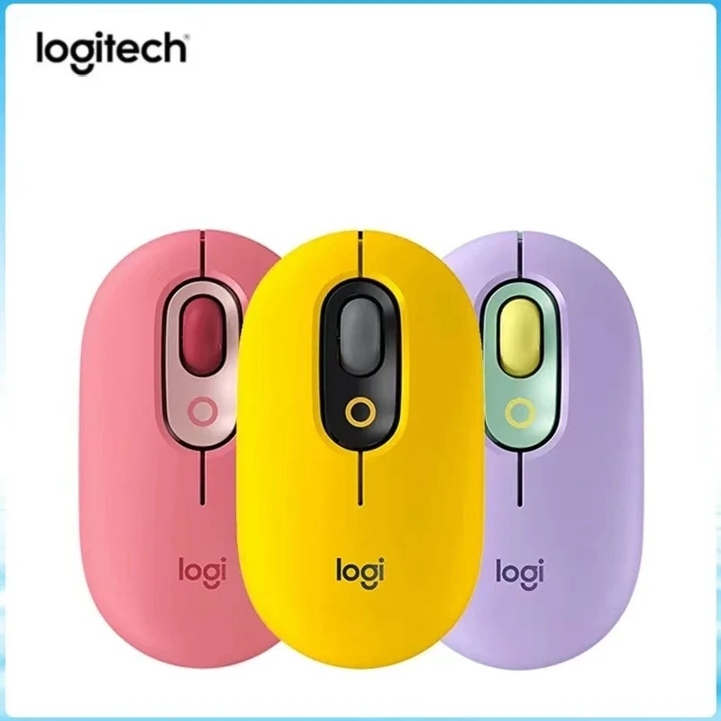 

Мышь Logitech POP Беспроводная с Bluetooth, аксессуары для офиса и дома, для ноутбука, игровая эргономичная компьютерная мини-мышь