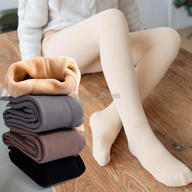 Girls Winter Fleece Lined Leggings Thick Warm Legging Footless Velvet Pants  Tights for Girls - AliExpress