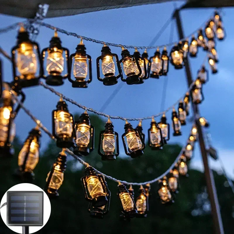 Solar Retro kerosene LED string Fairy light LED Eid Mubarak