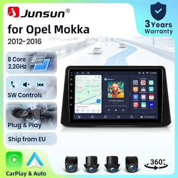 Radio para Auto Junsun de 8 Núcleos con 4G WiFi para Opel Mokka 2012 2013 2014 2015 2016, Pantalla IPS, CarPlay, Android Auto, GPS, Navegador, Estéreo, SWC, BT, FM, AM, RDS, DSP, 2Din, Mirror Link, Reproductor Multimedia, Chat de Voz con IA, Cámara 360 Opcional, Actualización OTA, Unidad Principal 1