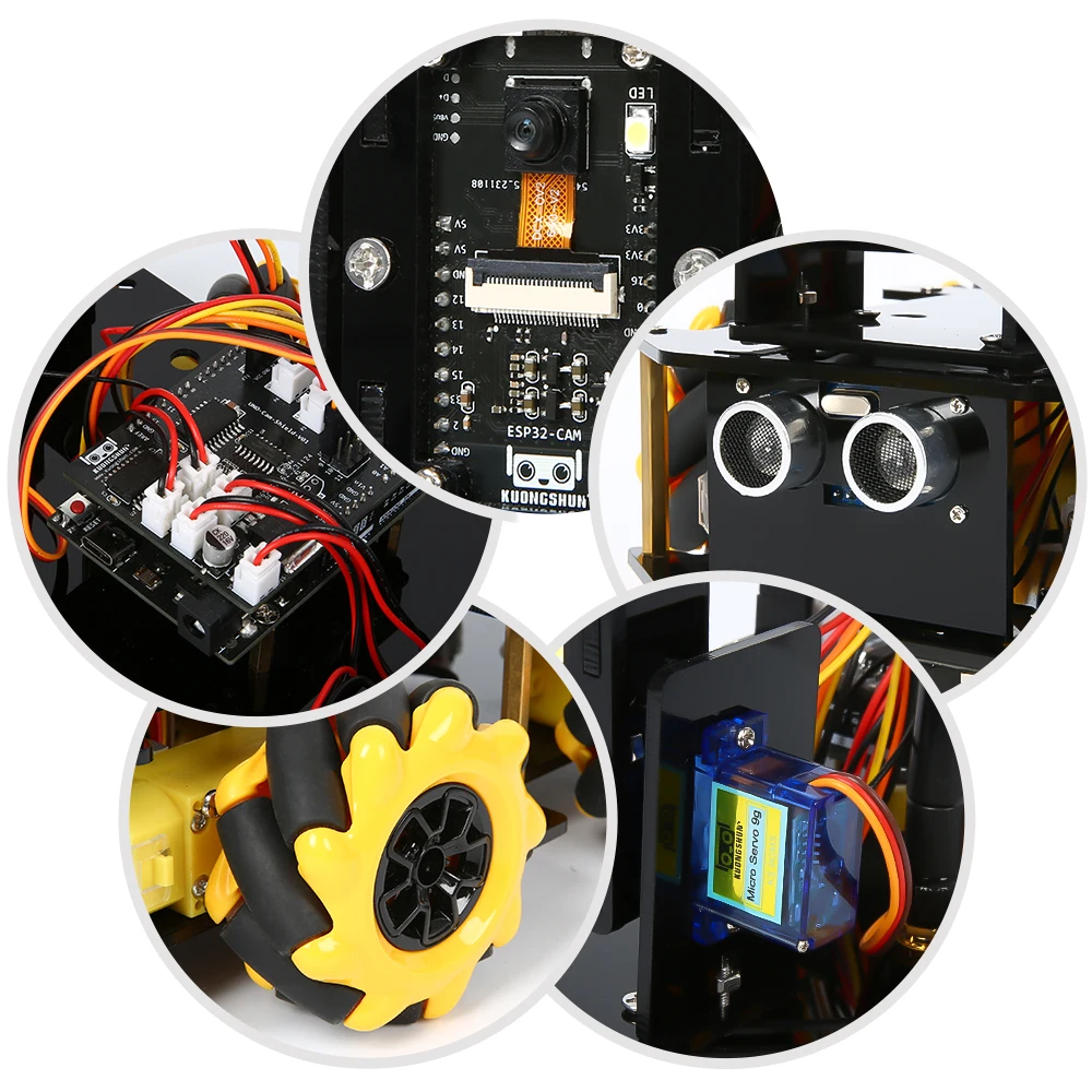 KUONGSHUN 스마트 로봇 카 스타터 키트, 아두이노용 ESP32 캠, 328P 로봇 키트, 오픈 소스 개발 보드