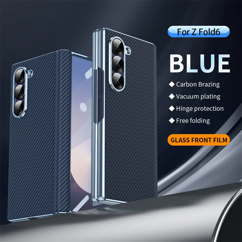 Aramid Fiber Pattern Magnetic Phone Case with Mirror Film Cover