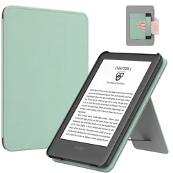 Custodia Premium in PU Pelle per Kindle - Cover Leggera con Supporto e Cinghia, Funzione di Accensione/Spegnimento Automatica