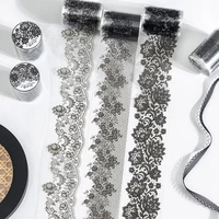 55mm*2m Black White Lace PET Tapes DIY Scrapbooking Junk Journal Aesthetics Decor Diary Collage Masking Tape Stationery Supplies 2