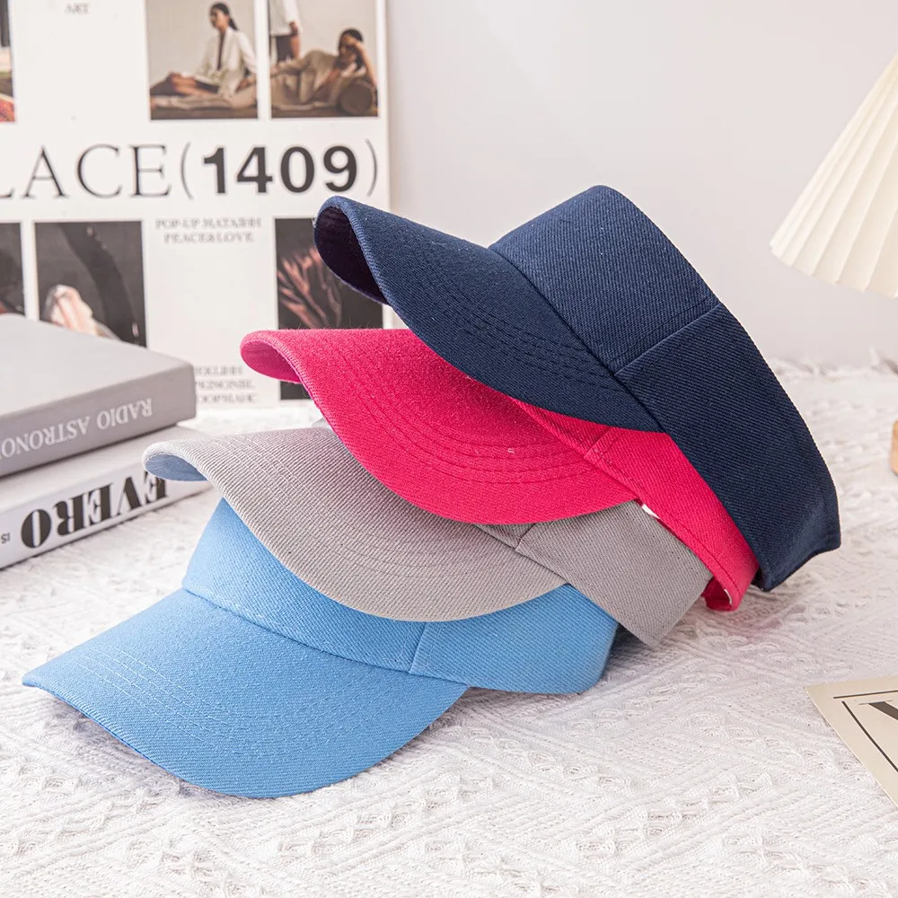 Unisex-Baseballkappe in einfarbiger Ausführung, offener Sport-Sonnenhut für draußen mit Sonnenschutz, Damen-Sonnenblende, Tennis-Kappe, Sonnenschutz – Detail 4