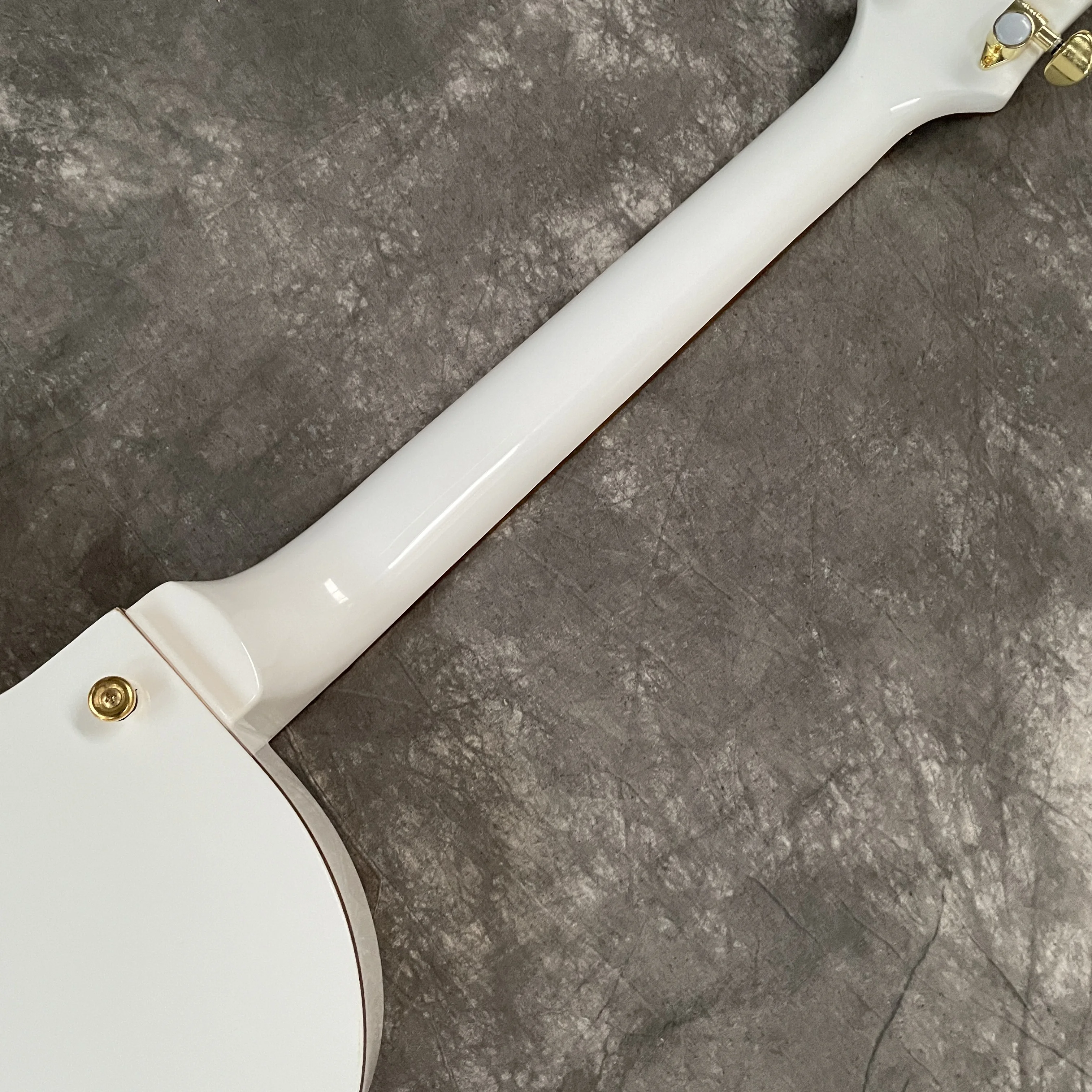 white Hollow Electric Guitar with big tremolo bar Fast In Stock
