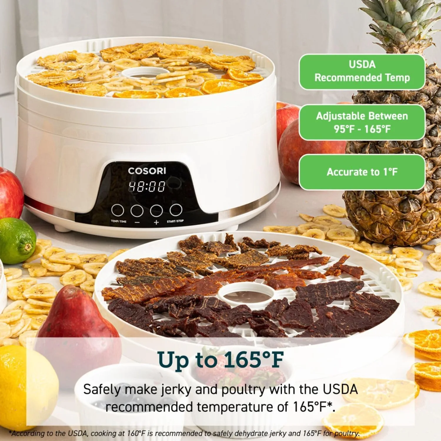 Food Dehydrator Machine for Jerky, 5 BPA-Free Trays Dryer w/ 48H Timer and 165°F Temperature Control 2