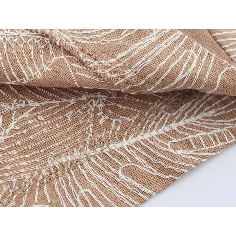 Women Two Pieces Pants Sets 2025 New Fashion Embroidery Crop Top + Trousers Women's Suit Casual 2 Piece Set Woman Outfits