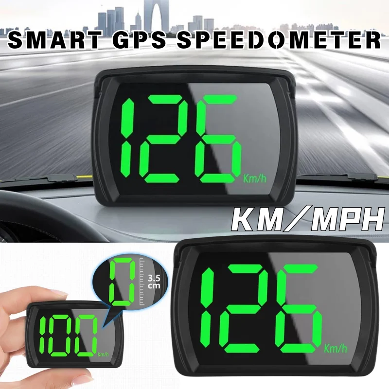 Tachimetro Digitale GPS Intelligente per Auto con Schermo LED HD, Misuratore di Velocità in KM/MPH, Dispositivo Universale per Cruscotto Auto con Allarme di Sovravelocità