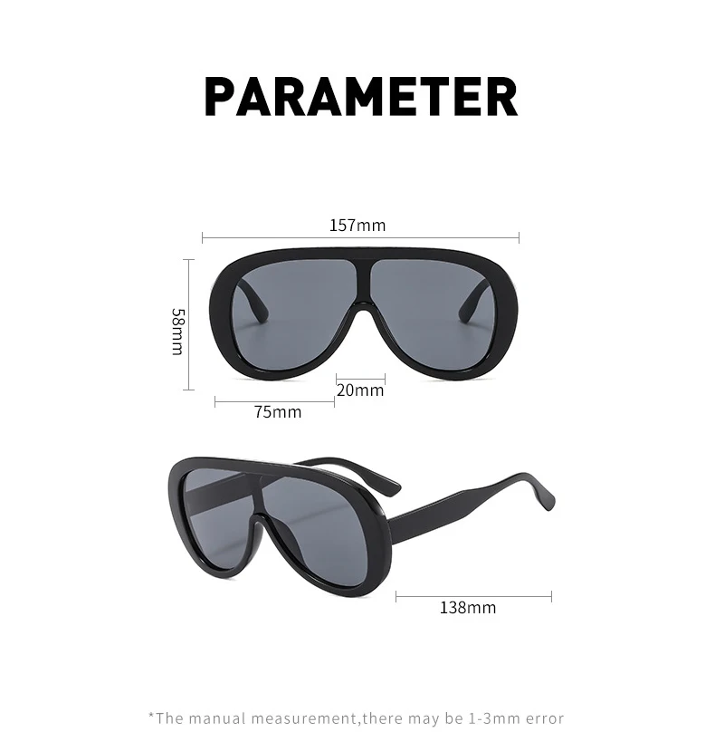 Y2K Große Rahmen Sonnenbrille Frauen Für Männer Luxus Marke Designer Vintage Sonnenbrille Beliebte Punk Übergroßen Shades UV400 – Detail 5