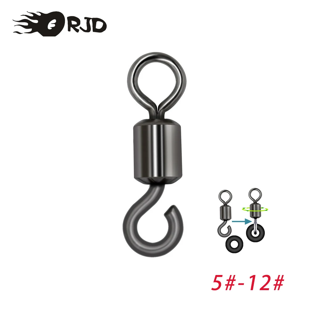 

ORJD 50pcs Opening 8 Shape Swivel Fishing Connector Quality Stainless Steel Fishing Rolling Swivel Connector Fishing Tackle