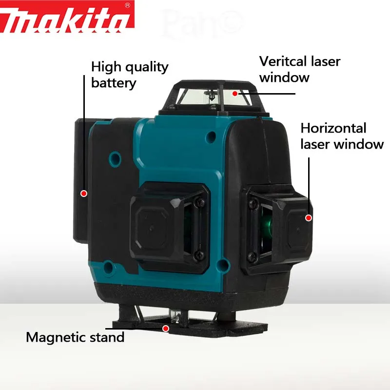 Makita Portable Green 16 Line Laser Level Rechargeable 12V Self leveling 360 ° 3-Plane Green Laser Line 6