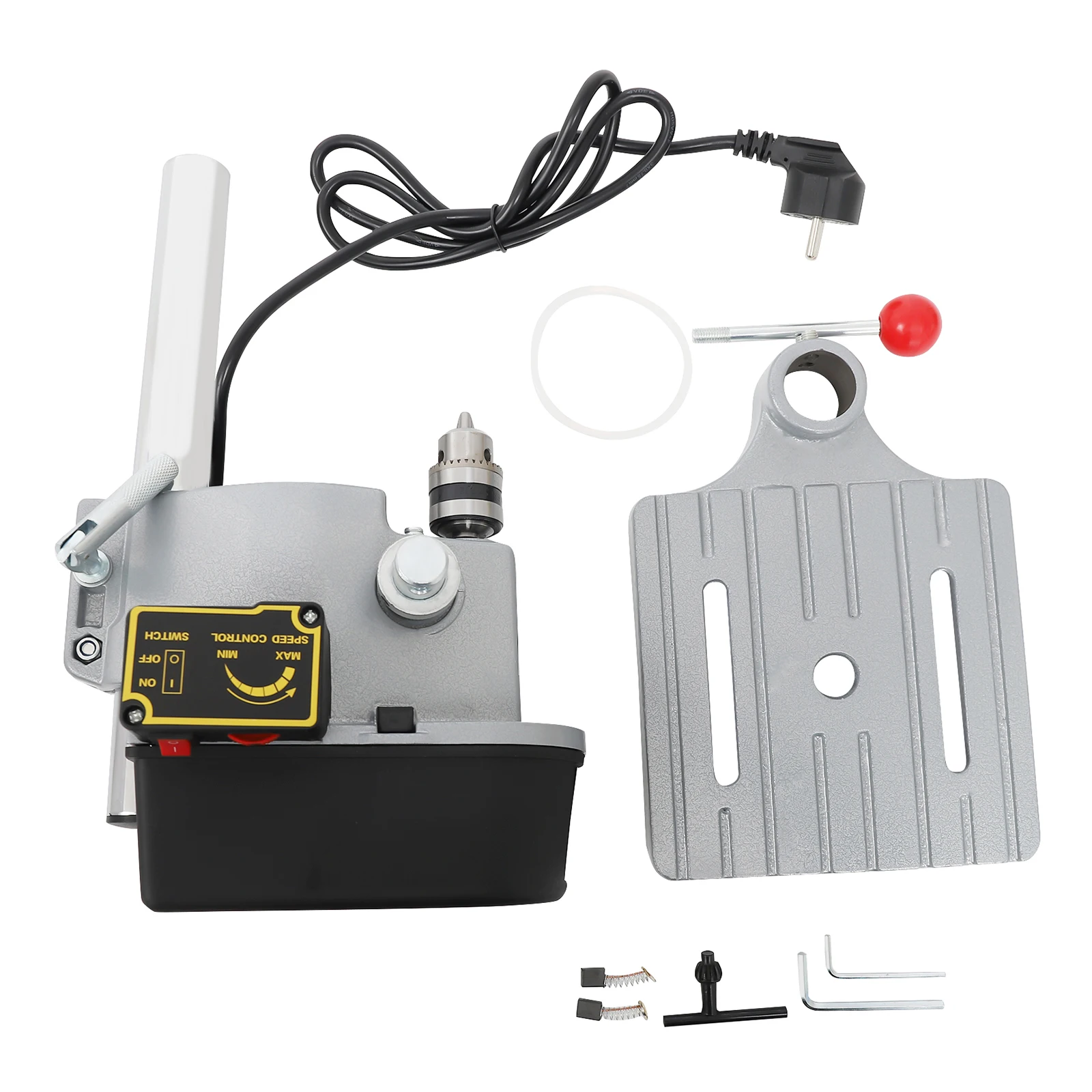 Package contents including tools and drill press accessories