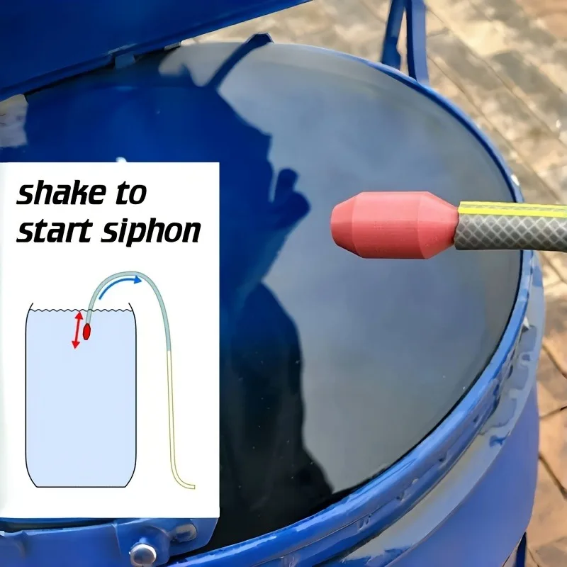 Self-Priming Siphon Pump for Water - Manual Shake Operated, No Electric Needed, Automatic Garden Hose Drainage Tool for Yard