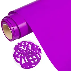 3D Puff Heat Transfer Vinyl Roll for DIY Custom T-Shirts - Easy Cut & Weed (PURPLE)