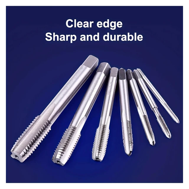 Set 7 Maschi Per Filettatura - Metrici Da M3 A M12 Per Legno, Plastica E Alluminio