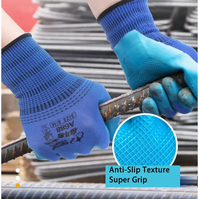 1/Pair Super Grip Working Gloves Rubber Coated Anti-Slip Waterproof Wear-Resistant Garden Gloves For Garden Repairing Builder 6