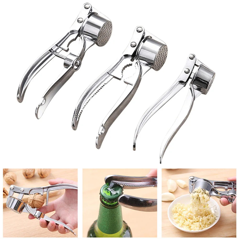 Handheld Garlic Press Crusher Stainless Steel Garlic Smasher Squeezer