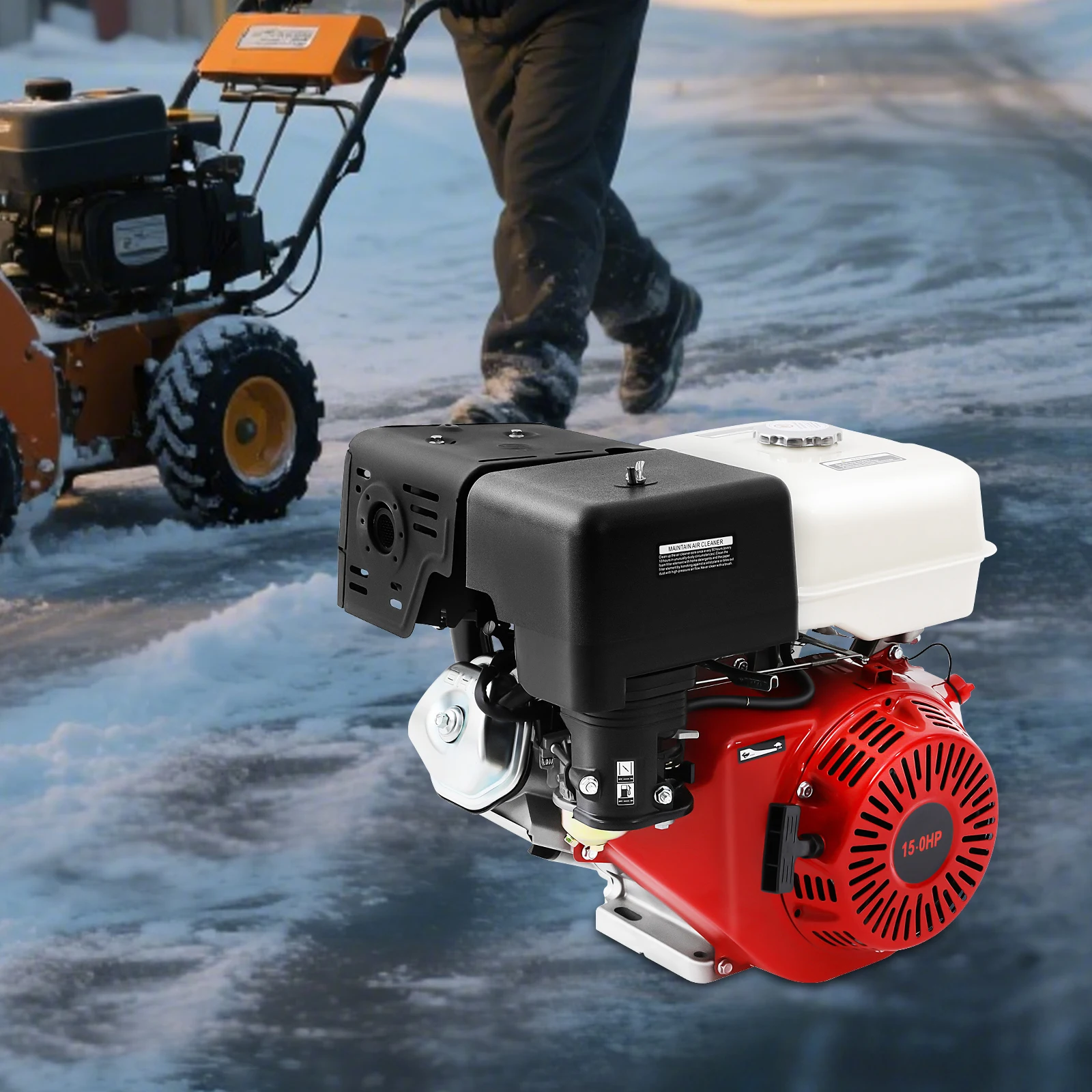 9700W 15HP Gasoline Engine 4 Stroke Aluminum Alloy Iron Material Engine 420CC High Power Garden Tool Gas Motor for Farm