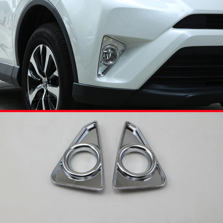 

ABS Chrome Front Fog Light Lamp Cover Trim For Toyota RAV4 2016 2017 Car Accessories Stickers W4
