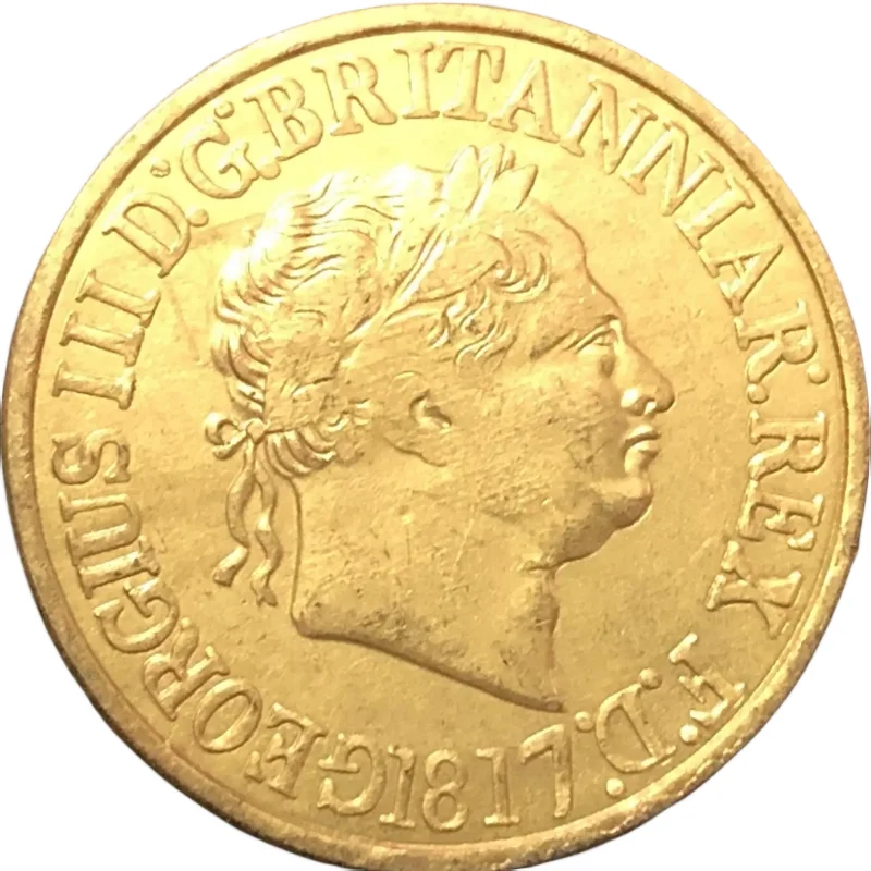 

1817 United Kingdom 1 Sovereign - George III 9999 pure Gold Plated Copy Coin