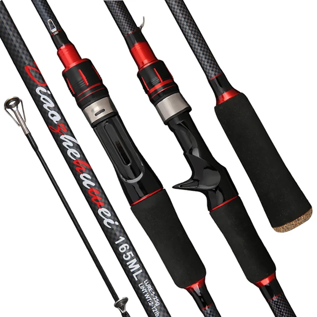 Lure Fishing Rod 1.8m 1.65m Carbon Spinning Baitcasting Travel