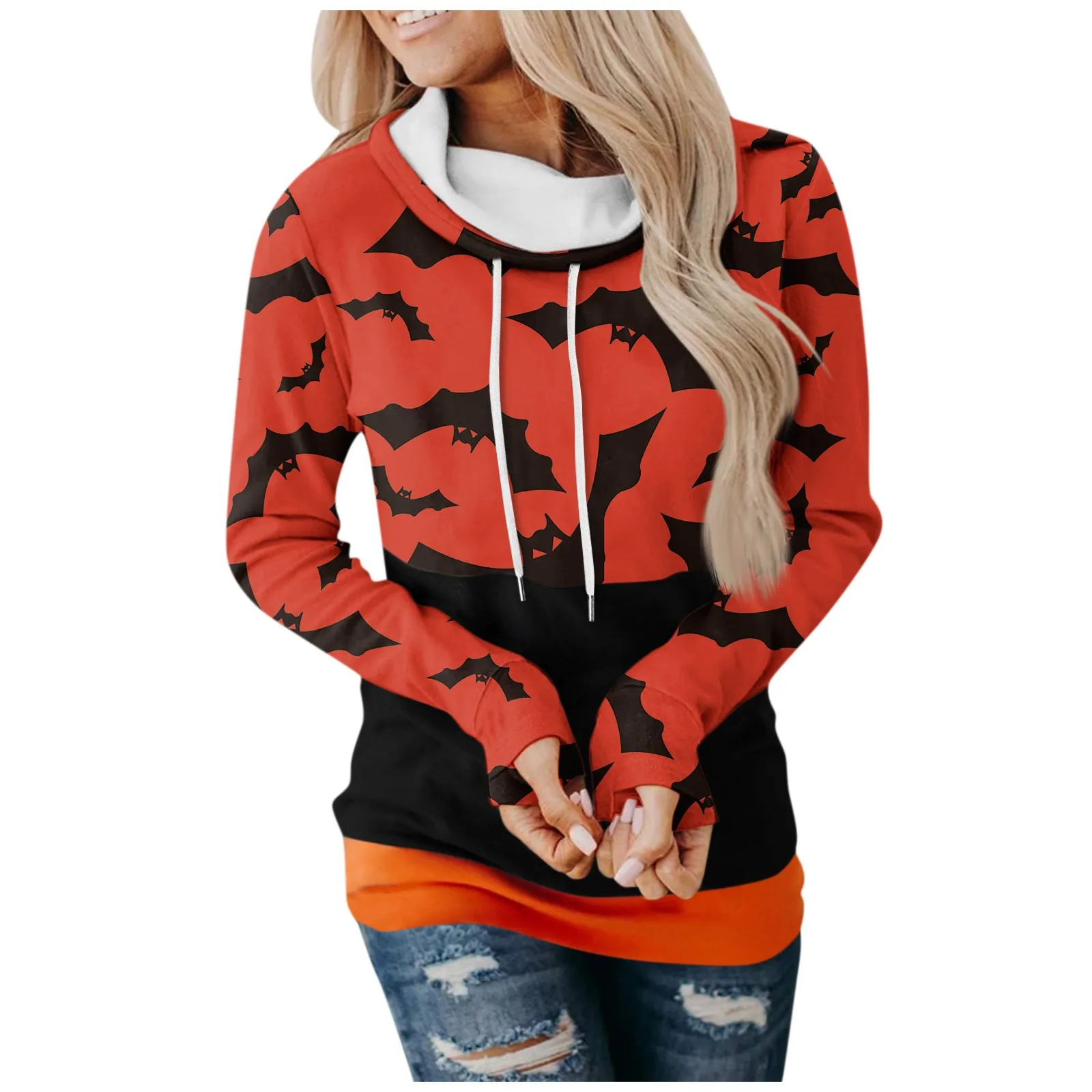 

Women Hoodie Halloween 3d Print Fashion bat Sweatshirts Hoodie Long Sleeve O-neck Hoodies Women Sweats Autumn Winter Coat