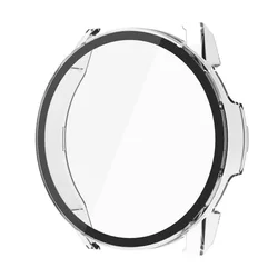 Enhanced Screen Protector Film and Frame Case for Smartwatches - Durable Protective Bumper Cover (Clear-Glass Case)