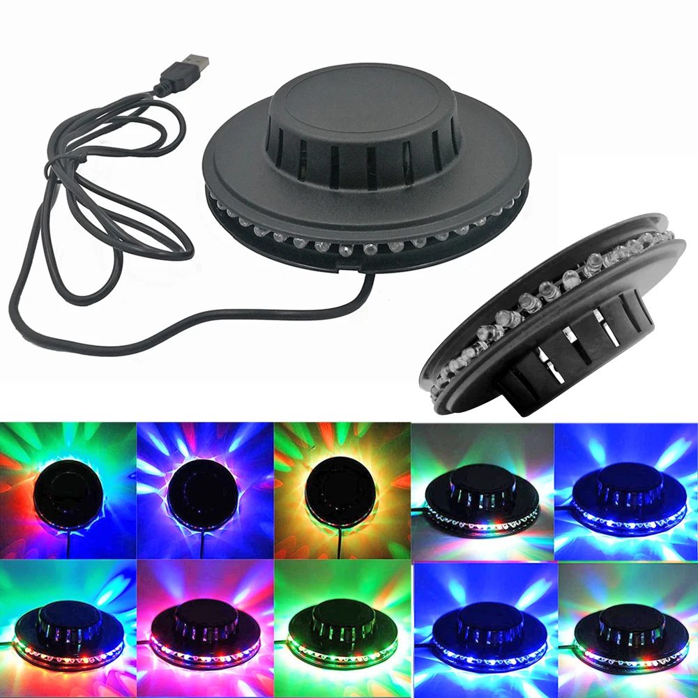 Rotating Disco Light Stage Strobe Lamp KTV RGB Sound Activated LED Party Show for Wine Pub Stage Light Parties Accessories