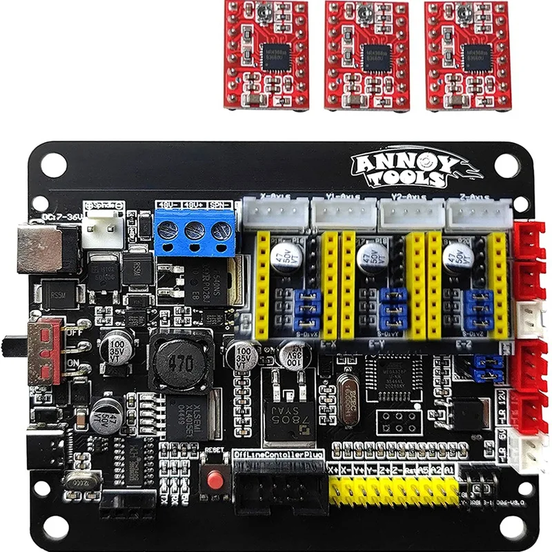 wood pellet machine GRBL CNC Controller Control Board,3-Axis Stepper Motor Connect to 300W Spindle USB Driver Board for CNC and Engraving router bits for wood