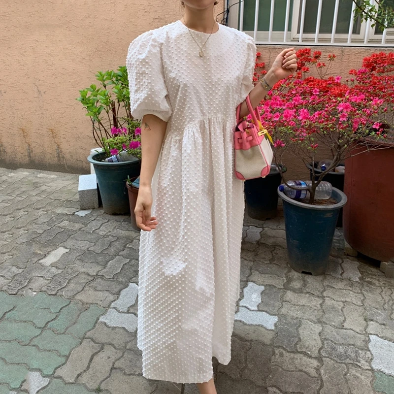 White Elegant Long Dress for Women Casual Summer