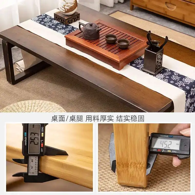 Modern minimalist Japanese-style balcony bay window coffee table tatami table home floor folding solid wood Zen low