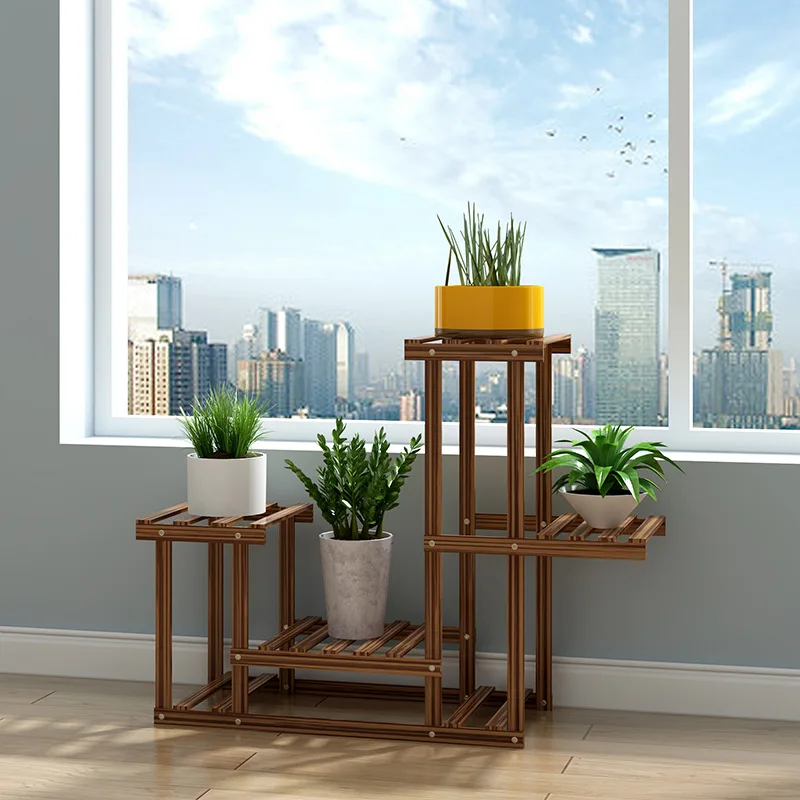 3 Tier Flower Stand Plant Stand Rack Solid Wood Living Room Decoration Floor-to-ceiling Multiple Flower Pot Indoor Outdoor