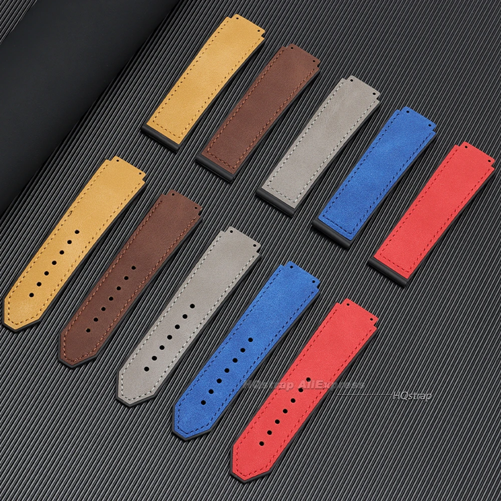 Luxury 26mm Matte Leather Rubber Watch Band Strap - Premium Sports Wristband