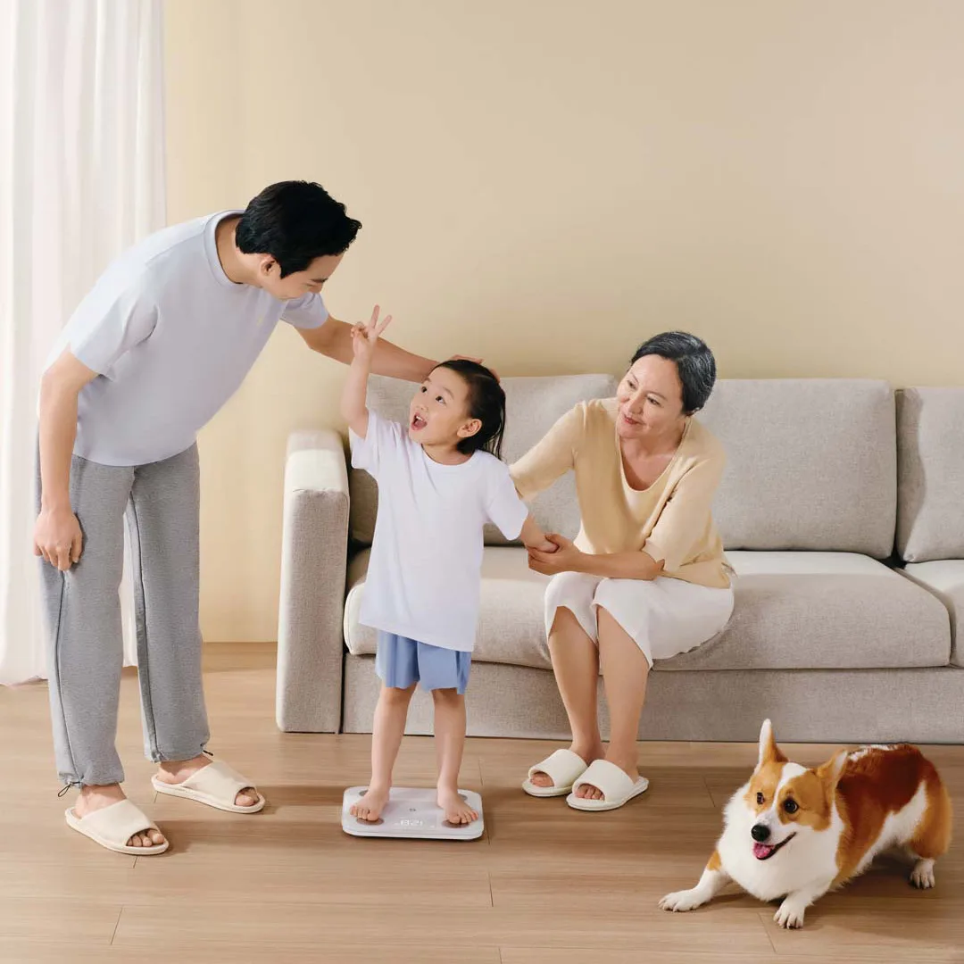 Xiaomi Mijia-escala de grasa corporal S400 Bluetooth5.0, báscula de composición corporal inteligente para el hogar, pantalla LED máxima de 150KG, medición de frecuencia Dual