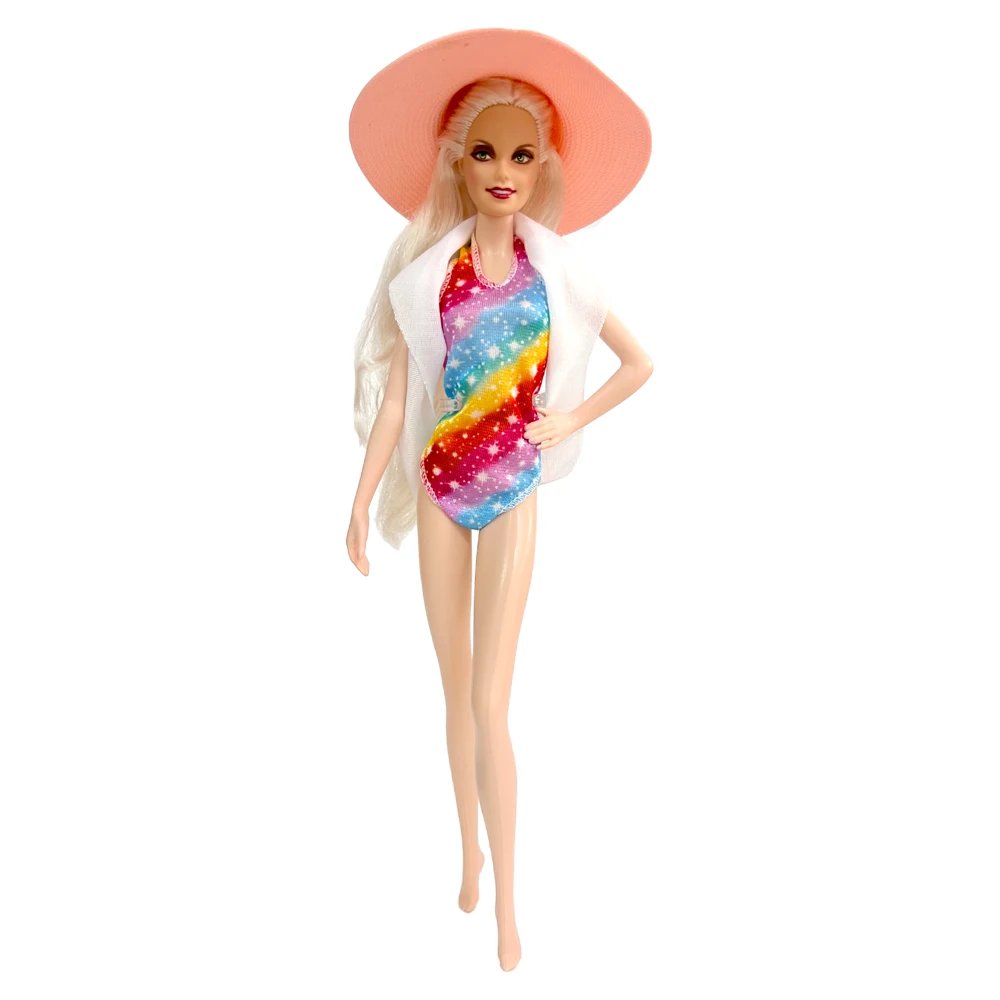 Barbie Doll Accessory Hat Beach Straw Fashionista Oversized Resort Pink  Fashion