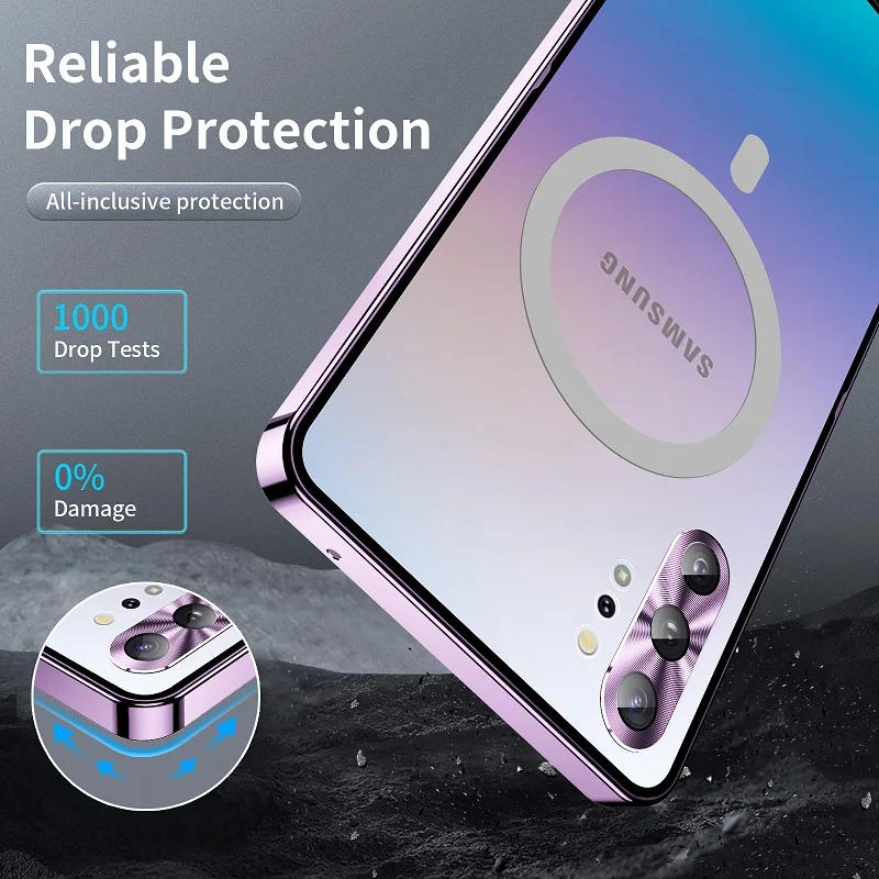 Luxury Metal Case For Samsung Galaxy Note 10 Plus 20 Ultra Magnetic Ultra hin Shockproof Wireless Charging Cover Case Bag Coque