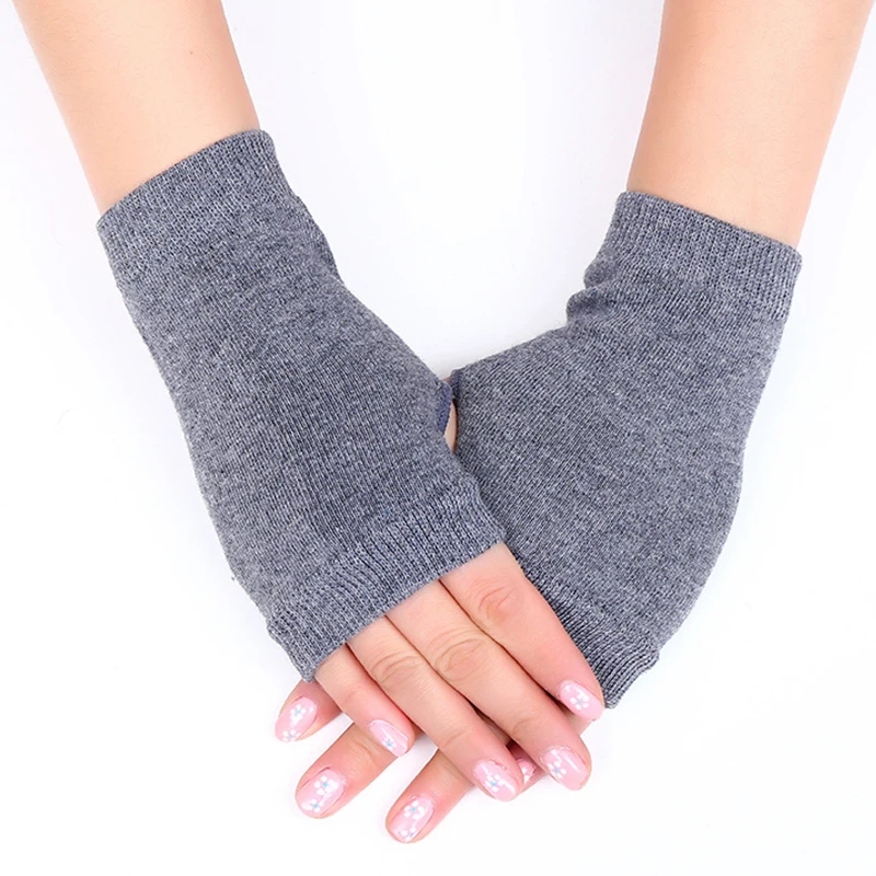 

Warm Half Finger Knitted Gloves Autumn Winter Fingerless Deer Cashmere Gloves Women Mittens with Thumb Hole Short Gloves