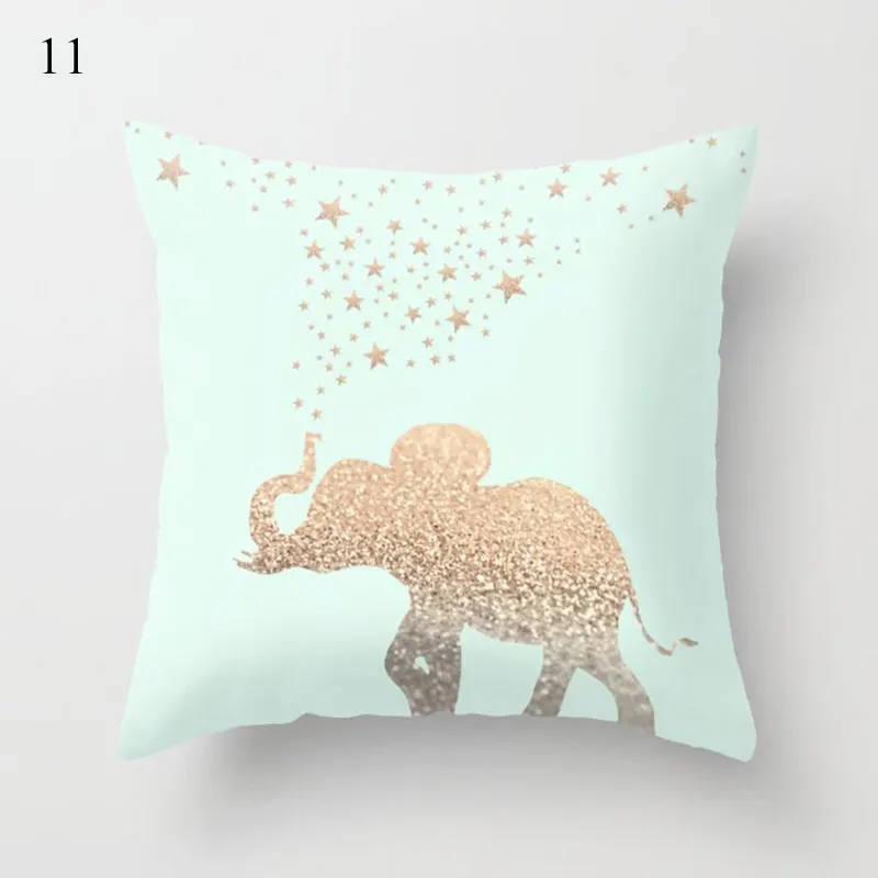 Simple Mint Green Pillow Cover Geometric Print Cushion Covers Sofa Car Cushion Cover 45x45cm Decorative Throw Pillowscase
