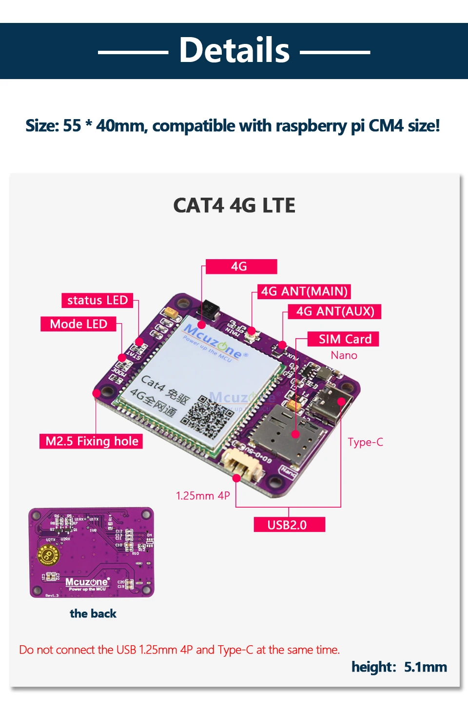 CM4 4G MINI Módulo, CAT4 Driver Free,