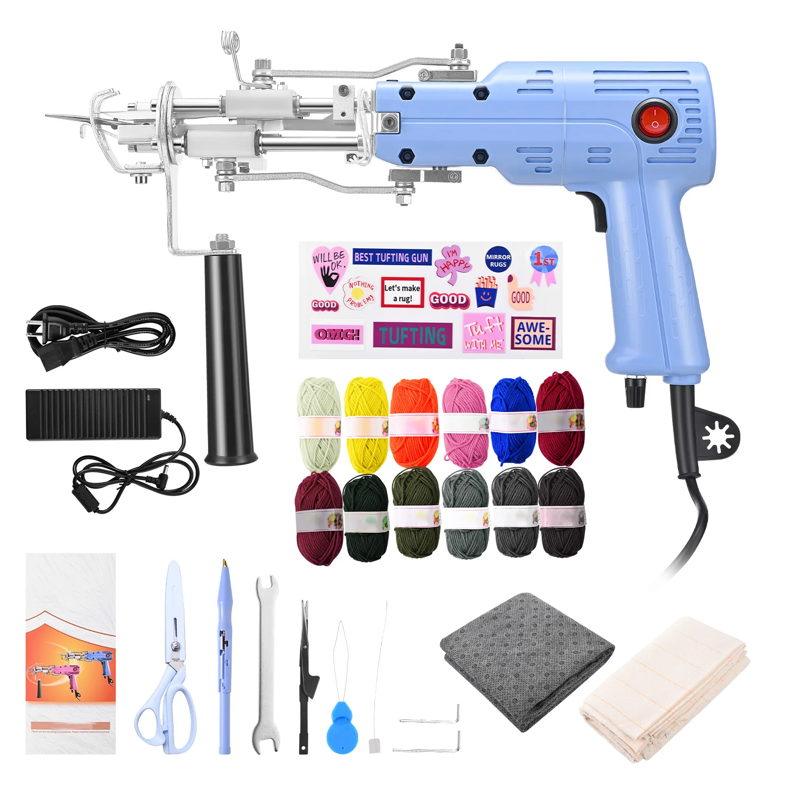 Tufting gun 2 in 1 loop pile cut pile rug gun machine starter kit,  тафтинговый пистол electric carpet tufting kit for rug making - aliexpress