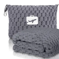 Multifunctional Flannel Storage Foldable Outdoor Airplane Bag Travel Blanket Car Blanket 1