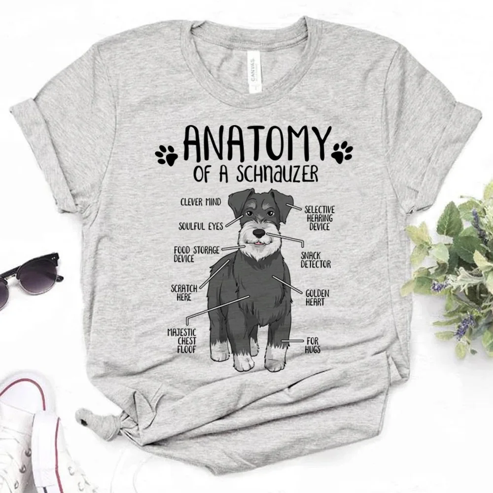 Schnauzer tshirt women anime t-shirts female funny streetwear clothing