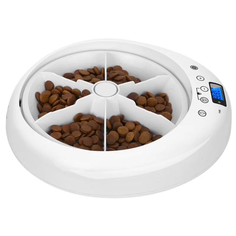 Pet adjustment Intelligent Led electric food dispenser Dog feeder 6 meals Cat automatic timing pet feeder