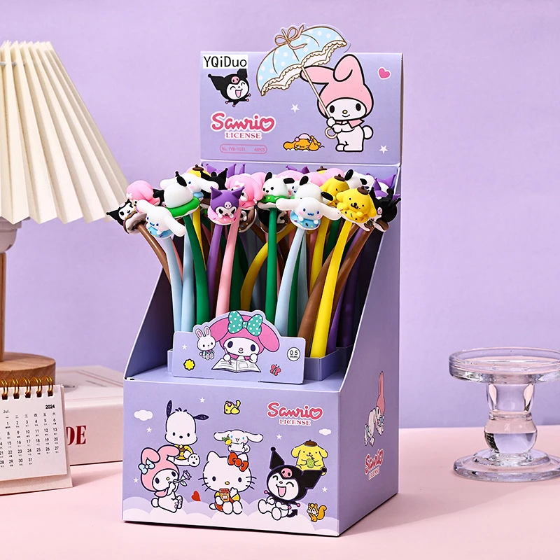

Новинка Sanrio 1 шт. гелевые ручки Hello Kitty творческая декомпрессионная канцелярская принадлежность для письма гладкая 0,5 мм черная Милая Высококачественная подарочная ручка